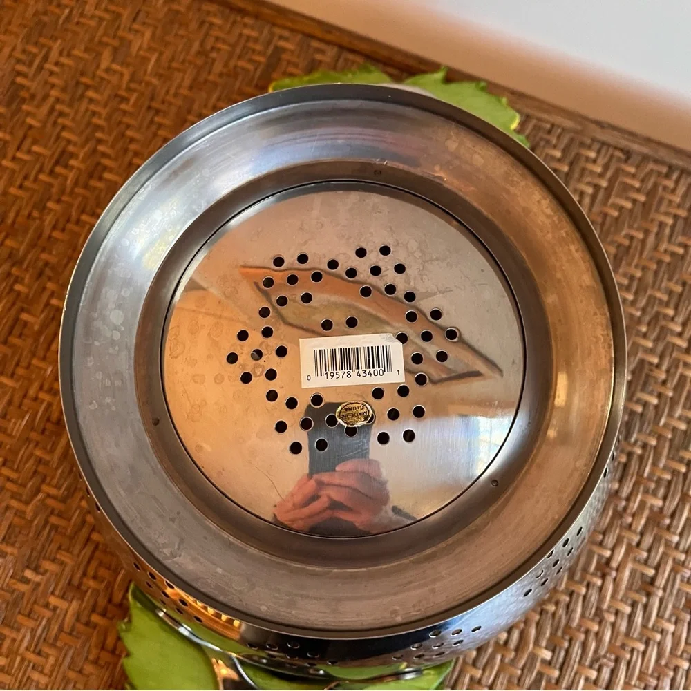 Vintage Colander Strainer with Decorative Corn Resin Handles - Fruit Bowl